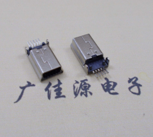 安徽MINI USB公头 5pin端子贴板带柱 10.7mm体长
