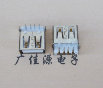 安徽USB母座接口 AF90度沉板1.9引脚4P插件白胶芯直边
