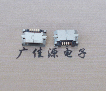 安徽Micro USB平口全贴板 鱼叉脚5.0长带定位柱加焊盘
