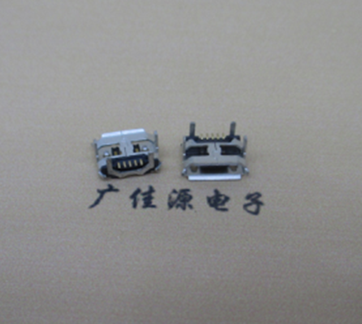 安徽Micro usb5p母座 B型口 加长2.0mm牛角 焊接图解