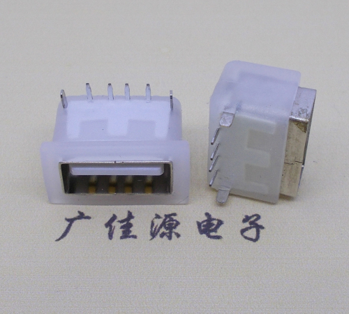 安徽卧式后两脚DIP插板USB AF 2.0防水母座,反向插A公头连接器