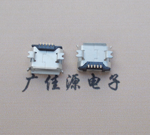 安徽Micro USB 5PIN接口,B型垫高0.9mm鱼叉脚贴片雾锡卷边