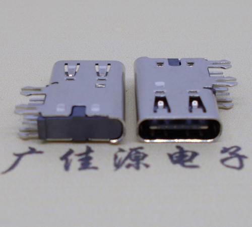 安徽侧插USB3.1接头座子.90度type-c母座.6p侧插连接器